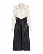FW-005 | TWO-TONE CROPPED TRENCH COAT WITH BELT AND ARCHITECTURAL SILHOUETTE - Image 6