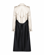 FW-005 | TWO-TONE CROPPED TRENCH COAT WITH BELT AND ARCHITECTURAL SILHOUETTE - Image 8