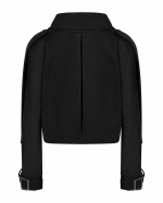 FW-013B | BLACK SHORT JACKET WITH OVERSIZED COLLAR - Image 3