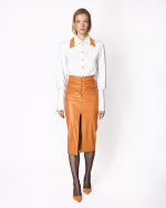FW-018 | CONTRAST-COLLAR SHIRT WITH PUFF SLEEVES - Image 17