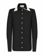 FW-018 | CONTRAST-COLLAR SHIRT WITH PUFF SLEEVES - Image 13