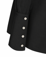 FW-018 | CONTRAST-COLLAR SHIRT WITH PUFF SLEEVES - Image 15