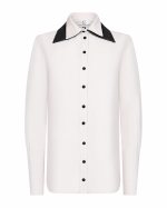 FW-018 | CONTRAST-COLLAR SHIRT WITH PUFF SLEEVES - Image 8