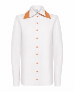 FW-018 | CONTRAST-COLLAR SHIRT WITH PUFF SLEEVES - Image 18