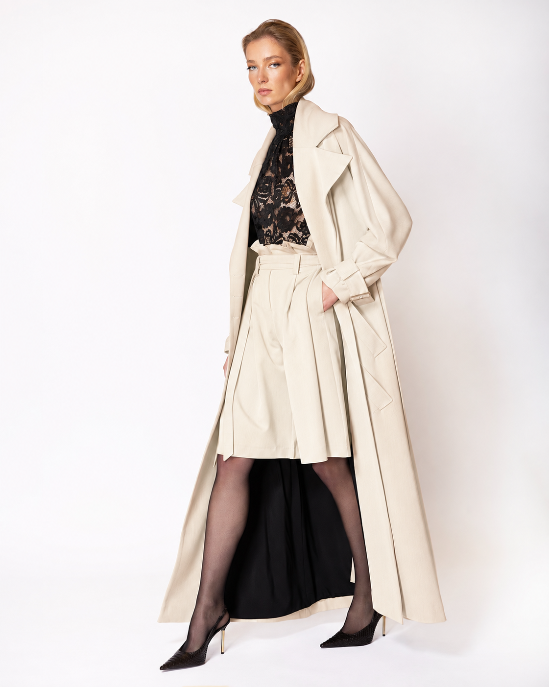 FW021W1 FW-021W | OFF-WHITE LONG COAT - Image 1