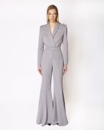 FW-031 | TAILORED BODY BLAZER WITH STRUCTURED SHOULDERS AND SHOULDER TABS - Image 2