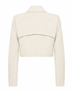 FW-029 | CROPPED STRUCTURED BLAZER WITH STATEMENT POINTED LAPELS & DOUBLE-BUTTON CLOSURE - Image 4