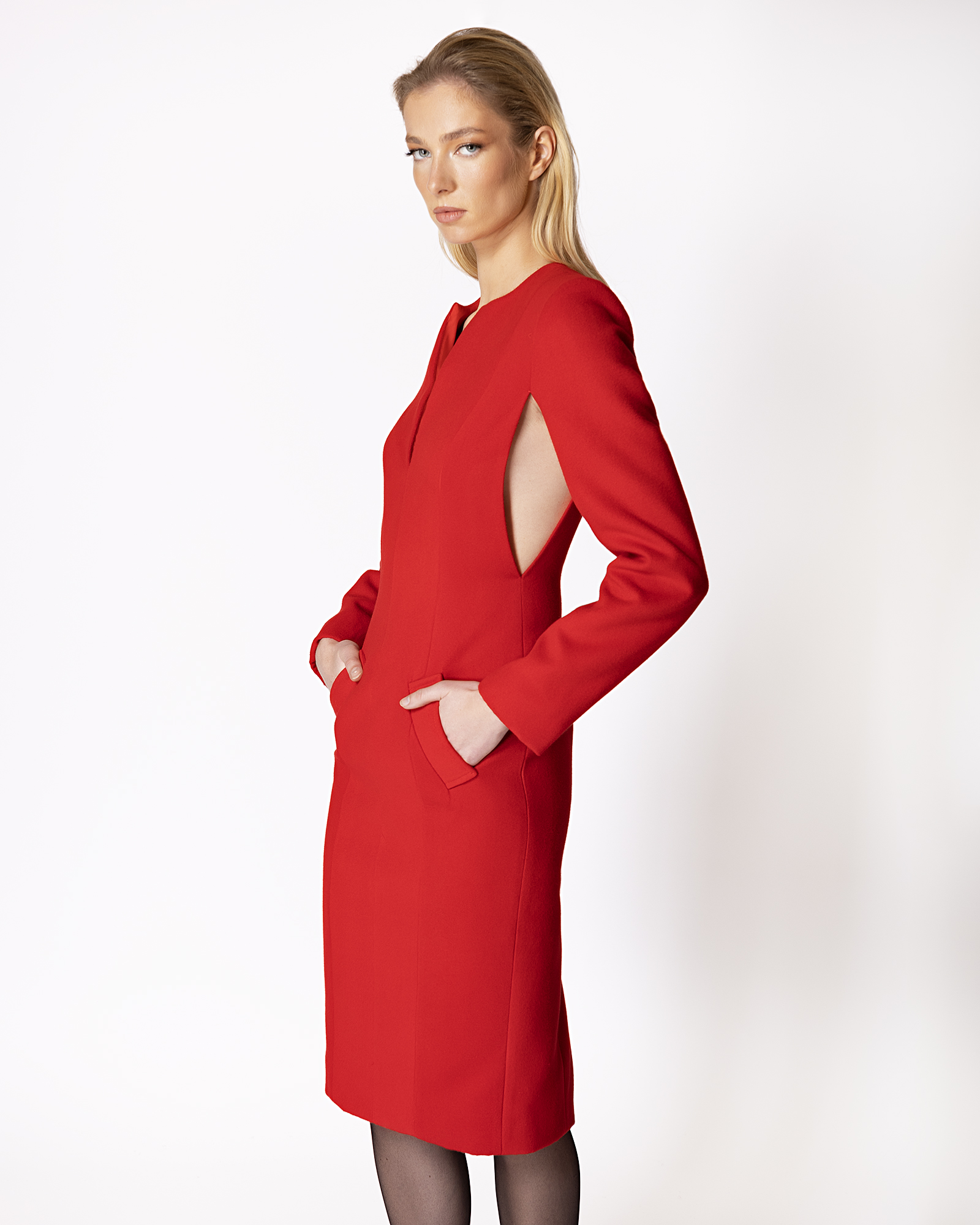FW030 FW-030 | PENCIL DRESS WITH SIDE CUT-OUTS - Image 1