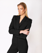 FW-031 | TAILORED BODY BLAZER WITH STRUCTURED SHOULDERS AND SHOULDER TABS - Image 13