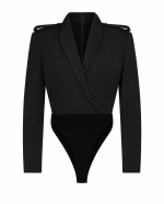 FW-031 | TAILORED BODY BLAZER WITH STRUCTURED SHOULDERS AND SHOULDER TABS - Image 15