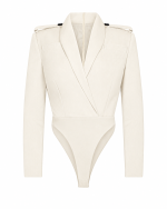 FW-031 | TAILORED BODY BLAZER WITH STRUCTURED SHOULDERS AND SHOULDER TABS - Image 11