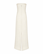 FW-032 | STRAPLESS FITTED MAXI DRESS WITH ASYMMETRIC DRAPED OPENING AND TAILORED POCKET DETAILS - Image 6