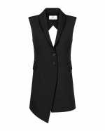 FW-033 | ASYMMETRIC TAILORED VEST WITH DOUBLE-BUTTON FASTENING AND GEOMETRIC BACK OPENING - Image 7
