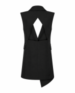 FW-033 | ASYMMETRIC TAILORED VEST WITH DOUBLE-BUTTON FASTENING AND GEOMETRIC BACK OPENING - Image 8