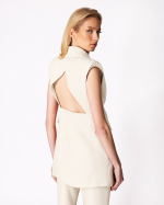 FW-033 | ASYMMETRIC TAILORED VEST WITH DOUBLE-BUTTON FASTENING AND GEOMETRIC BACK OPENING - Image 9
