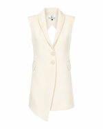 FW-033 | ASYMMETRIC TAILORED VEST WITH DOUBLE-BUTTON FASTENING AND GEOMETRIC BACK OPENING - Image 11