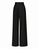 FW-035B | BLACK HIGH-WAISTED TROUSERS WITH DOUBLE BUTTONS AND WIDE LEGS - Image 2