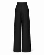 FW-035B | BLACK HIGH-WAISTED TROUSERS WITH DOUBLE BUTTONS AND WIDE LEGS - Image 3