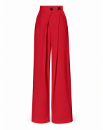 FW-035R | RED HIGH-WAISTED TROUSERS WITH DOUBLE BUTTONS AND WIDE LEGS - Image 2