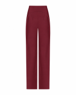 FW-037 | HIGH-WAISTED STRAIGHT-LEG TROUSERS WITH CURVED SEAM DETAIL - Image 6