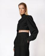 FW-038 | ASYMMETRIC CROPPED BLOUSE WITH WRAP-BACK DETAIL - Image 10