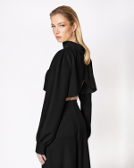 FW-038 | ASYMMETRIC CROPPED BLOUSE WITH WRAP-BACK DETAIL - Image 11