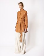 FW-047 | ECO-LEATHER BELTED SHIRT - Image 2