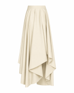 FW-049W | OFF WHITE ASYMMETRIC FAUX LEATHER SKIRT - Image 2
