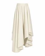 FW-049W | OFF WHITE ASYMMETRIC FAUX LEATHER SKIRT - Image 3