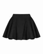 FW-052B | BLACK STRUCTURED MINI SKIRT WITH WIDE WAISTBAND - Image 2
