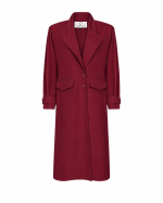 FW-055BR | BURGUNDY COAT WITH WIDE LAPELS AND CUFF STRAPS - Image 4