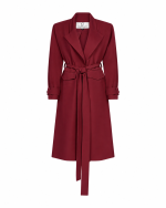FW-055BR | BURGUNDY COAT WITH WIDE LAPELS AND CUFF STRAPS - Image 3