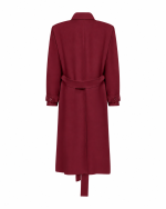 FW-055BR | BURGUNDY COAT WITH WIDE LAPELS AND CUFF STRAPS - Image 5