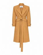 FW-055M | CARAMEL TAN COAT WITH WIDE LAPELS AND CUFF STRAPS - Image 3