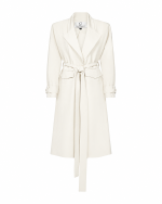 FW-055W | OFF WHITE COAT WITH WIDE LAPELS AND CUFF STRAPS - Image 3