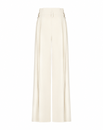 FW-056W | OFF-WHITE HIGH-WAISTED TROUSERS WITH PLEATS AND BELT - Image 3