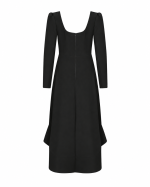 FW-058BR | FITTED MIDI DRESS WITH ASYMMETRIC HEM - Image 9