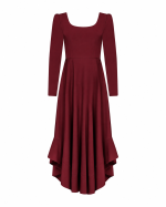 FW-058BR | FITTED MIDI DRESS WITH ASYMMETRIC HEM - Image 2