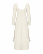 FW-058BR | FITTED MIDI DRESS WITH ASYMMETRIC HEM - Image 6