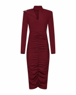 FW-060 | FITTED MIDI DRESS WITH RUCHING - Image 5