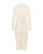FW-060 | FITTED MIDI DRESS WITH RUCHING - Image 3
