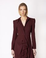 FW-063 | ASYMMETRIC DRESS WITH CASCADING RUFFLE - Image 2