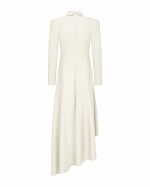 FW063W | OFF-WHITE ASYMMETRIC DRESS WITH COLLAR AND RUFFLE - Image 4