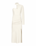 FW-064 | ASYMMETRIC MIDI DRESS WITH RUCHING - Image 5