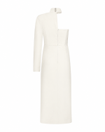 FW-064 | ASYMMETRIC MIDI DRESS WITH RUCHING - Image 6