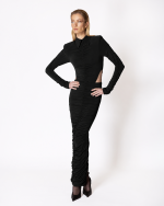FW-065B | LONG FITTED RUCHED SKIRT