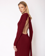 FW-067BR | LONG STRETCH JERSEY DRESS WITH OPEN BACK - Image 2