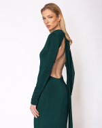 FW-067G | LONG FITTED STRETCH JERSEY DRESS WITH OPEN BACK - Image 2