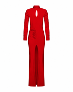 FW-067R | LONG FITTED STRETCH JERSEY DRESS - Image 3
