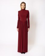 FW-069 | MAXI DRESS WITH GEOMETRIC WAISTLINE